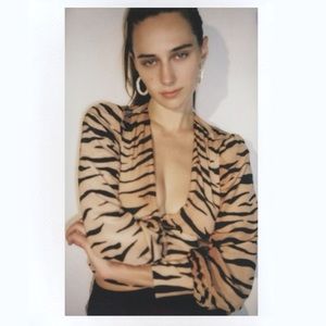 Réalisation Par Kaia Blouse in Tiger Print